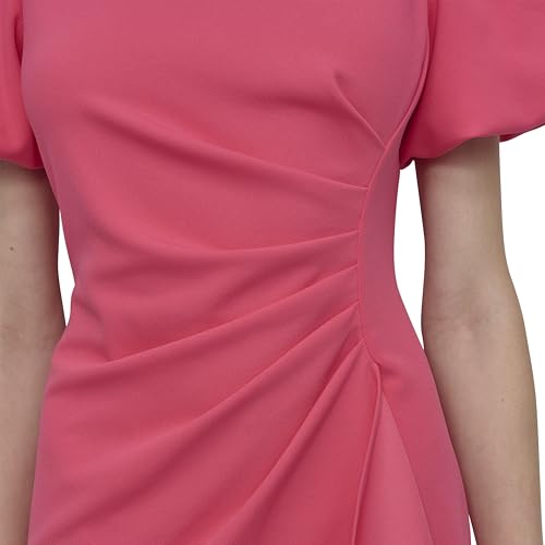 Image of DKNY Women's Short Sleeve Boat Neck Side Ruched Dress