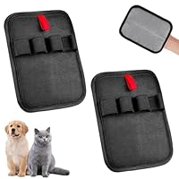 WUIOWPPIC 2 Tierhaarentferner Handschuhe Fell Magnet Handschuhe Hundehaare Entfernen Katzenhaare Katzenhaarentferner Handschuh Pet Hair Remover Glove für Katze Hund (Schwarz, 4 Fingerlinge)