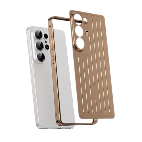 Coque Samsung S26 Ultra antichoc en aluminium doré ultra résistante