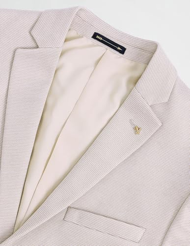 Image of Arrow Knitted Mens Blazer - Self-Design Striped Pattern, Five Pockets, Double-Vented Back Hem Stylish Blazer for Men