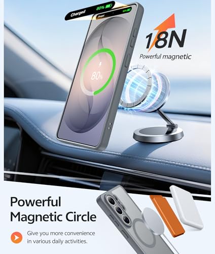 Image of FNTCASE for Samsung Galaxy S26-Ultra Case: [Fit for Magsafe] [Full Camera Protection] Translucent Matte Cases with [Screen Protector] Military Grade Shockproof Protective Phone Cover - Gray