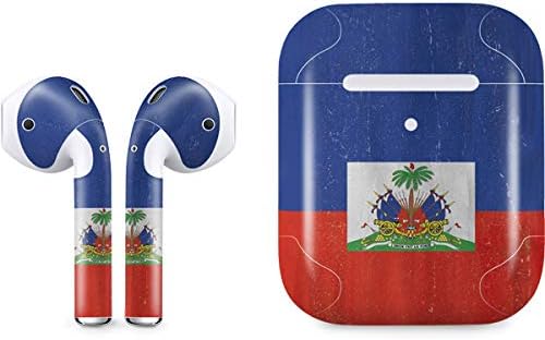 Skinit Decal Audio Skin Compatible with Apple AirPods 2 - Jamaican Flag Dark Wood Design