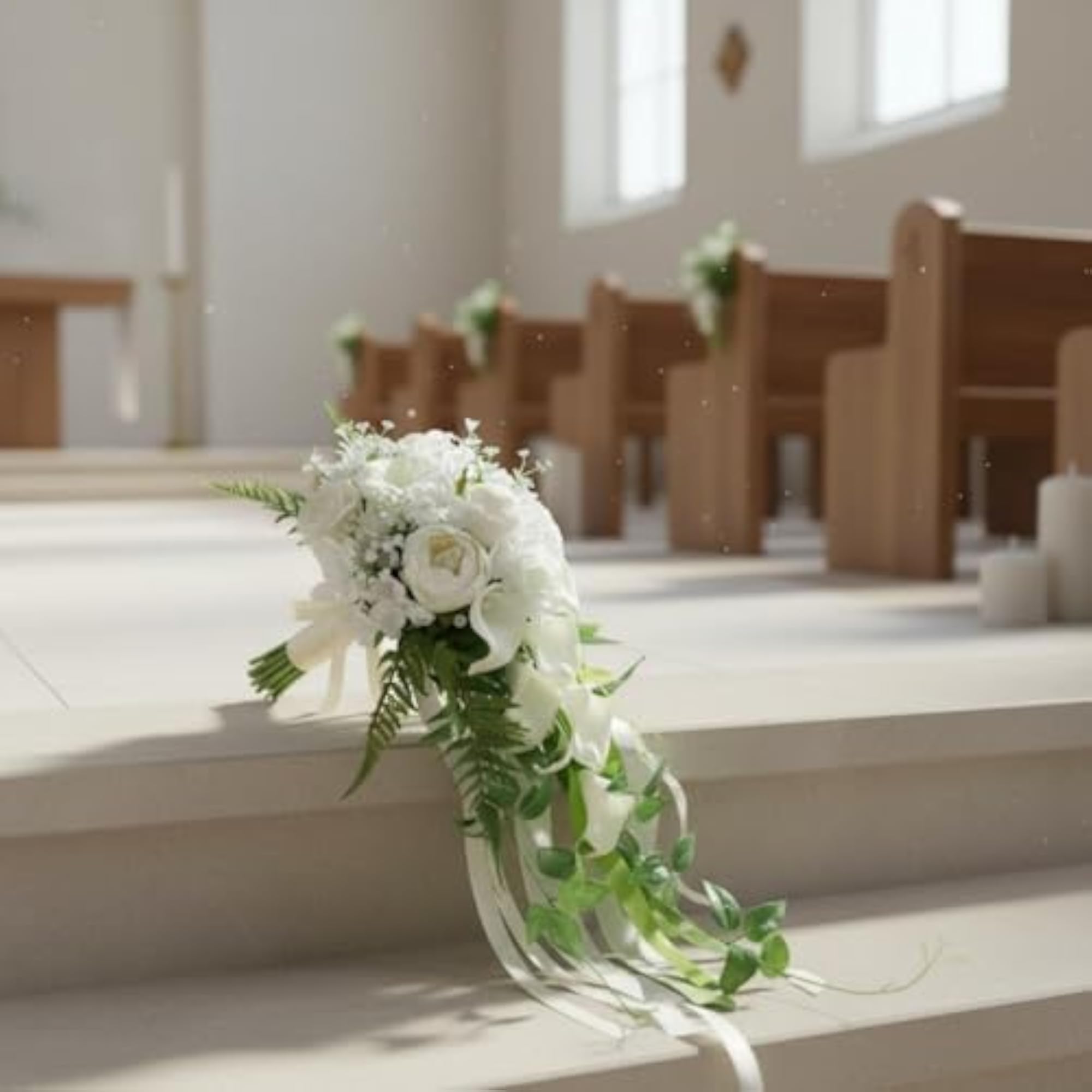 BNF® Extra Long White Calla Lily Arrangement Realistic Flowers