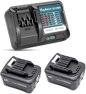 J-Conel® 2Pcs 4.0Ah 12V Battery and Charger Compatible with Makita 12V BL1015 BL1016 BL1021B BL1041B, for Charger DC10WD / DC10SB / DC10WC