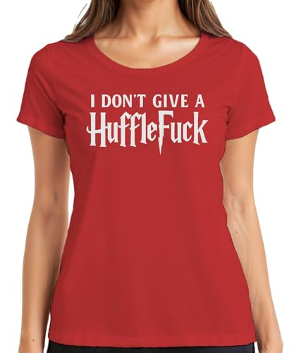 I Don't give a Hufflefuck Divertida Halloween Harry Potter Fan Regalo Mujer Camiseta, rojo, S