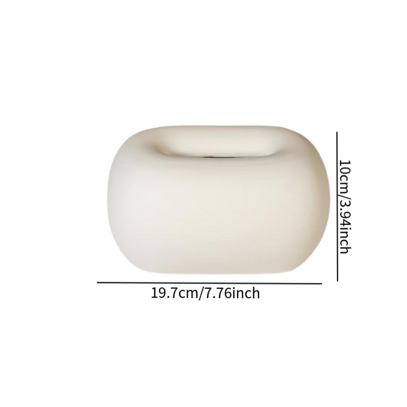 Porta Fazzoletti Scatola Fazzoletti Organizer Ceramica Copri Fazzoletti Napkin Dispenser con Apertura Ampia E Superficie Liscia Adatto a Soggiorno Cam, Bianco