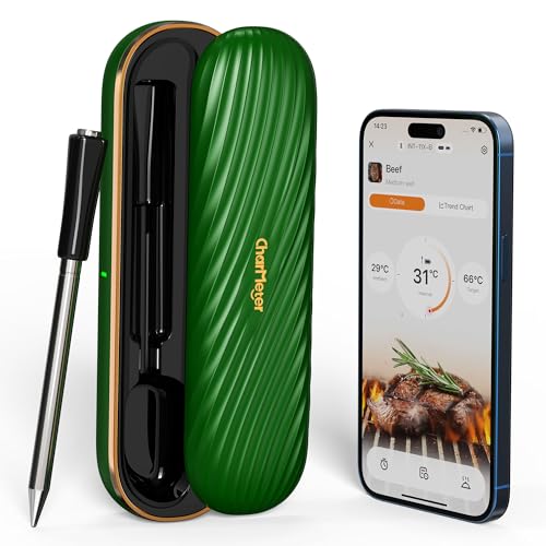 Wireless Meat Thermometer Probe, 150m Bluetooth Range, Smart App ...