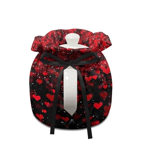 Image of Red Heart Love Tea Cosy, Stain Resistant Teapot Cozy Breakfast Warmer Insulation and Keep Warm, Tea Kettle Cover for Home Kitchen Thanksgiving Decor