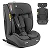 KikkaBoo Seggiolino Auto 9-36 kg ISOFIX i-FLIT, Gruppo 1 2 3, Reclinabile, da 15 Mesi a 12 Anni, i-Size, SPS, Top Tether, Poggiatesta Regolabile, Grigio scuro