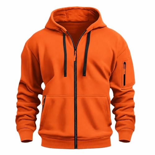 Image of MANTORS Mens Fleece Jackets Contrast Hoodies Lightweight Sweatshirt Color Block Jacket Coats