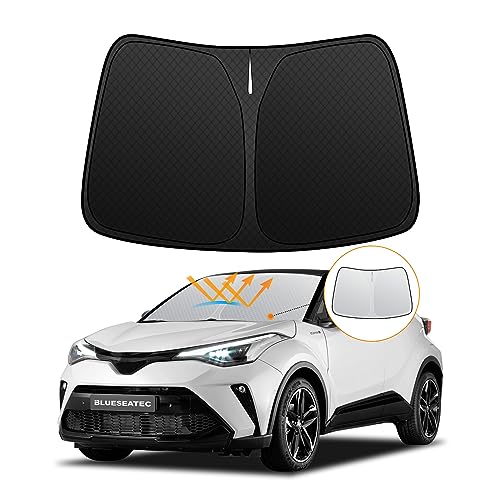 【強化版】トヨタ C-HR フロントガラス サンシェード 10系 50系 H28.12-現行 日よけ UVカット 遮光断熱 夏 紫外線 簡単着脱 内装パーツ 6層構造 車種専用設計 折り畳み式 収納袋付き