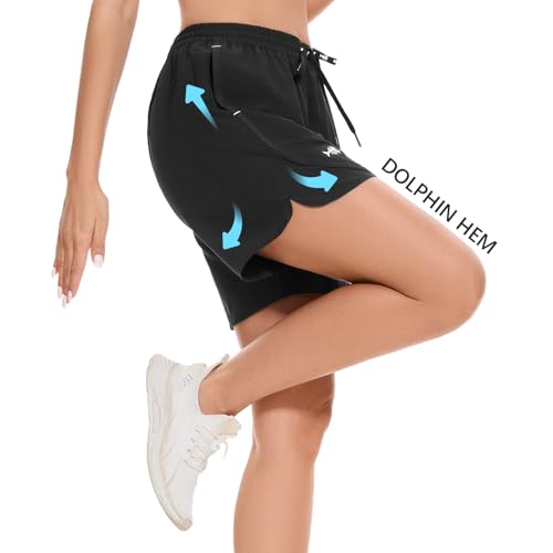 BASSDASH Women’s 5” Fishing Shorts UPF 50+ Water Resistant Quick Dry Athletic Hiking Shorts with Pockets FP05W4
