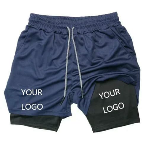 QDLTGBD Bermudas Pantalones Cortos De Compresión para Hombre, Ropa Deportiva Personalizada Doble Capa, Deportivos