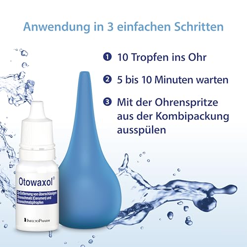 OTOWAXOL Sine Lösung, 10 ml – Ohrenschmalz Entferner | Ohrentropfen zur sanften Ohrenreinigung Ergänzungspackung | Ohrenreiniger für Erwachsene & Kinder – Ohrenschmalz entfernen leicht gemacht