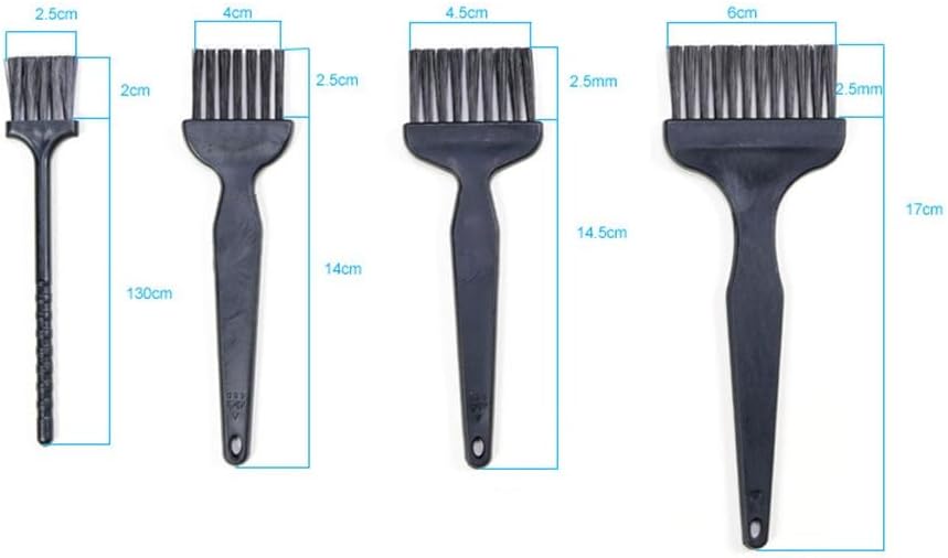 3pcs Plastic Handle Anti Static Brush Cleaning Tools PCB Cleaning Brush for Mobile Phone(Black)