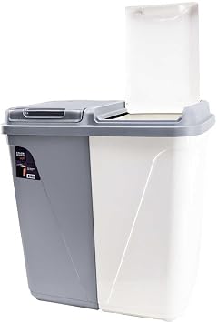 Kastamonu Plastic Violet 90 Liter Double Eyed Laundry Basket Grey-White