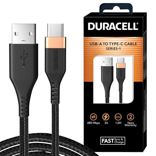 Duracell Usb-A To Type C, 65W Braided Sync&Fast Charging USB Cabl...