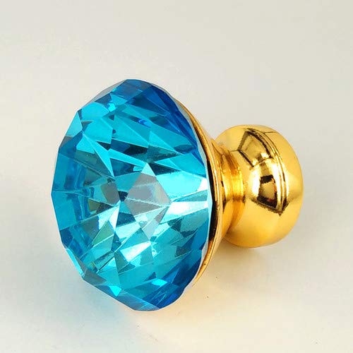 10 Pcs 25mm 30mm 40mm Gold Round Diamond Clear Crystal Glass Door Pull Drawer Knob Handle Cabinet Furniture - (Color: 40mm Purple)