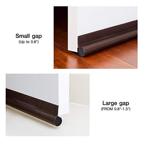 Deetool Man Door Draft Stopper 36" : One Sided Door Insulator With Hook And Loop Self Adhesive Tape Seal Fits To Bottom Of Door/Under Door Draft Stopper (Brown) #TOP2