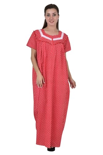 Image of Onekbhalo Women's- Full Sleeves-Feeding- Nursing- Maternity Nighty /Maxi /Gown /Nightdress /Nightwear- Hosiery Cotton Fabric- Floral Print- Embroidery with Zip