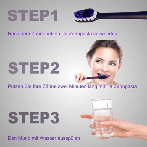 Lila Zahnpasta Weisse Zähne,Purple Teeth for Whitening Teeth,Lila Zahnpasta weiße zähne Heidelbeergeschmack 30ml