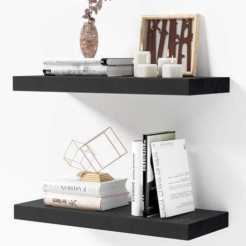 Amazon.com: Marsmiles Black Floating Shelves for Wall 24 Inch  