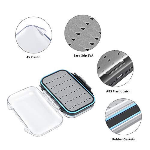 Image of Magreel Fly Fishing Box Two-Sided Waterproof Lightweight Fly Box Easy Grip Transparent Lid Fly Fishing Lures Box Multiple Sizes