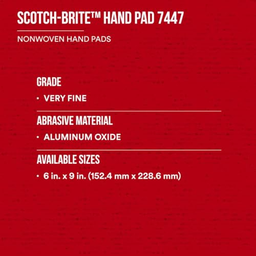 image for 3M Scotch-Brite General Purpose 7447 Hand Pad, Very Fine Grade, 6 in x