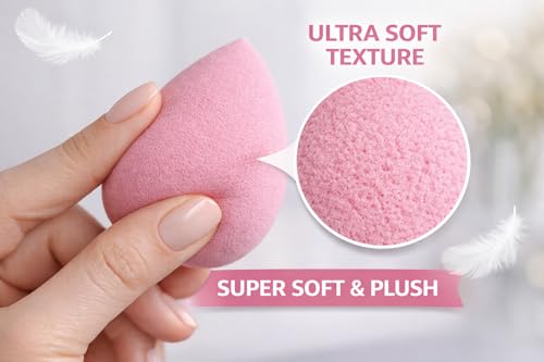 Image of Makeup Beauty Blender Sponge Set with Storage Box & Bonus Brush - 4PCS Soft Makeup Sponge for Foundation, Concealer & Powder - Cosmetic Blender for Wet & Dry Use - Professional Makeup Applicator (4 Sponge + Makeup Brush)