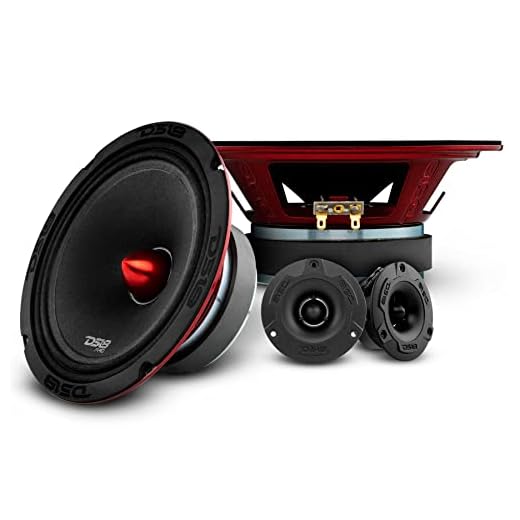 DS18 PRO-X6.4BMPK Mid and High Complete Package - Includes 2X Midrange Loudspeaker 6.5" and 2X Aluminum Super Bullet Tweeter 1" Built in Crossover - Door Speakers for Car or Truck Stereo Sound System