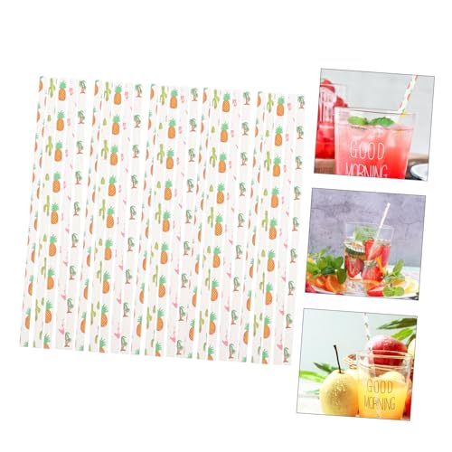 Pitillos de papel desechables con diseños tropicales 100 pcs miniatura 5