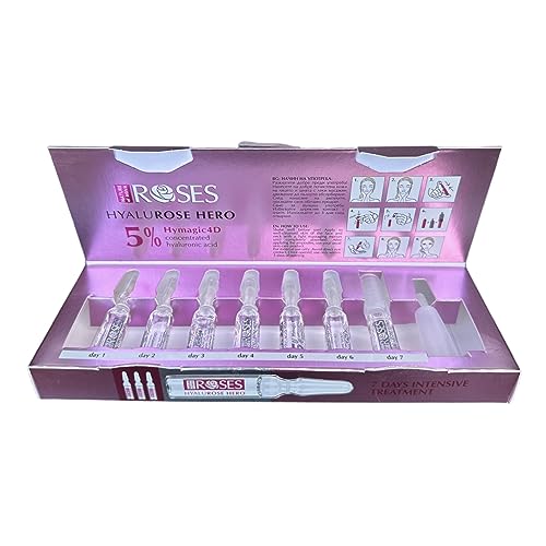 Nature of Agiva 7 jours de cure - Traitement intensif 5 % d'acide hyaluronique 4D Hymagic et ampoules de collagène - 99 % d'ingrédients naturels - 7 x 2 ml