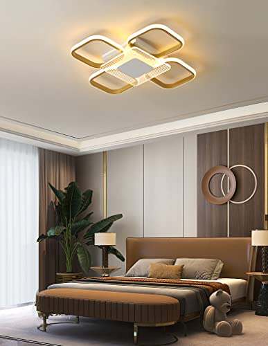 Plafonnier LED dimmable pour salon et salle à manger, luminaire créatif rectangle