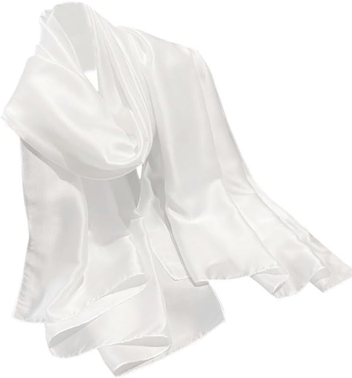Women Breathable Lightweight Solid Color Soft Silk Feeling Long Fashion Scarves Shawls Wrap