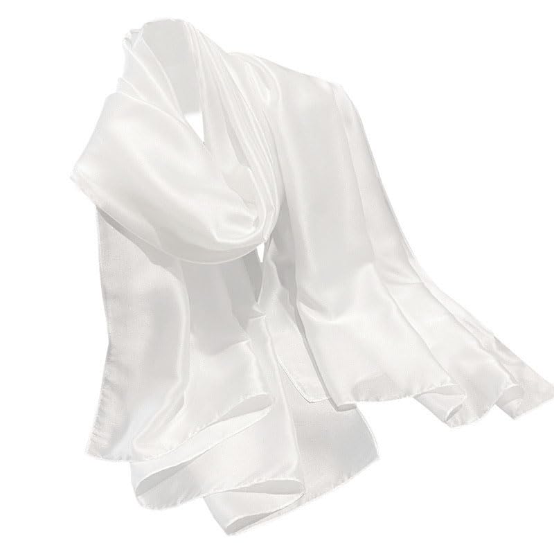 Women Breathable Lightweight Solid Color Soft Silk Feeling Long Fashion Scarves Shawls Wrap