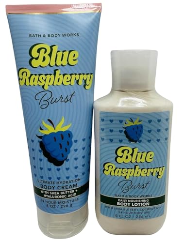 Bath & Body Works Blue Raspberry Burst Body Lotion & Cream Set of 2