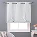 NICETOWN Balloon Bathroom Window Curtains - Blackout Window Treatment Decorative Curtains Thermal Insulated Tie Up Blind for Kitchen/Small Window (1 Panel, 46 inches W x 63 inches L, Greyish White)