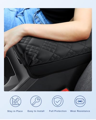 Image of CDEFG for 2026 Kia K4 Center Console Cover, for 2025 2026 Kia K4 Accessories Armrest Cover K4 Middle Console Pad Arm Rest Cushion Leather Cover Thick Pad