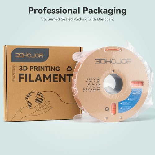 Image of 3DHoJor Matte PLA Filament 1.75mm, Upgrade 1kg Cardboard Spool PLA Filament 1.75 PLA 3D Printing Filament, Print with Most 3D Printers Using 3D Filament-Tangerine