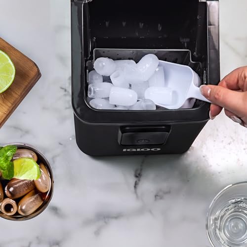 Image of Igloo Ice Maker Countertop, Portable Ice Maker, 26lbs, Black