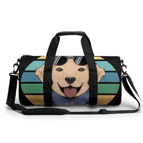 Sac de sport gym résistant et sac de voyage chien rétro tout-en-un 45cm