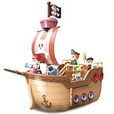 Leopmase Pirate Ship Toy, Transform Pirate Ship Playset with Figure & Dollhouse Accessories, Kids Toys for Pretend Play Girls & Boys Ages 3+ Years