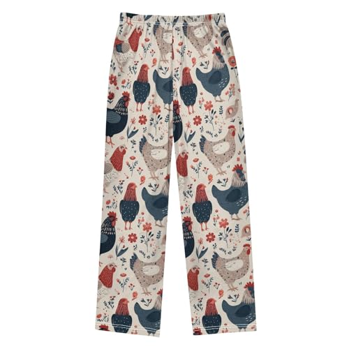 Pajama Bottoms, Pajamas Long Pant Cute Farm Roosters Lounge Wear Casual Sleep Pants Soft Pjs Sleepwear2