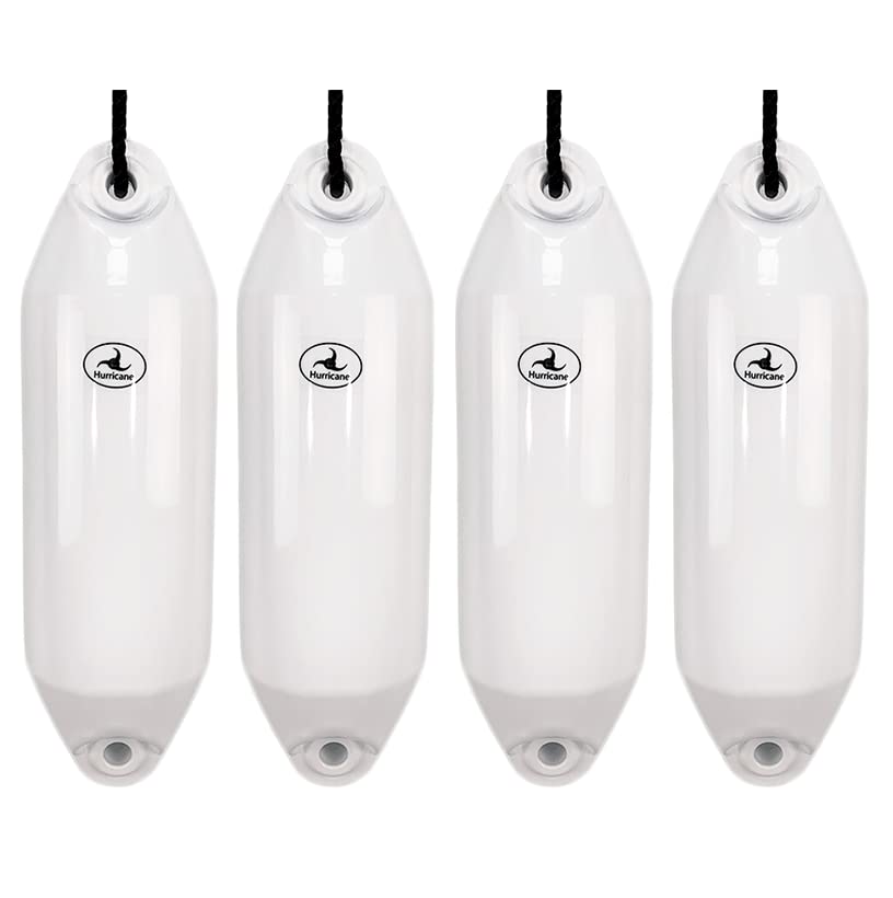 Hurricane Fenders Original Series Boat Fender PM02 48cm x 14cm (19" x 5") - White - Pack Of Four