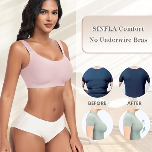 Image of Wireless Bras for Women No Underwire Seamless Full Coverage Comfortable Everyday Bra with Medium Support