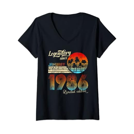 Mujer Cumpleaños Legendario Desde Enero De 1986 Regalo. Camiseta Cuello V