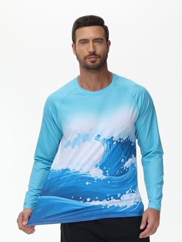 Quick Dry Hawaiian Rash Guard - Men's UPF 50+ Long Sleeve Swim Shirt for Ocean & Beach2