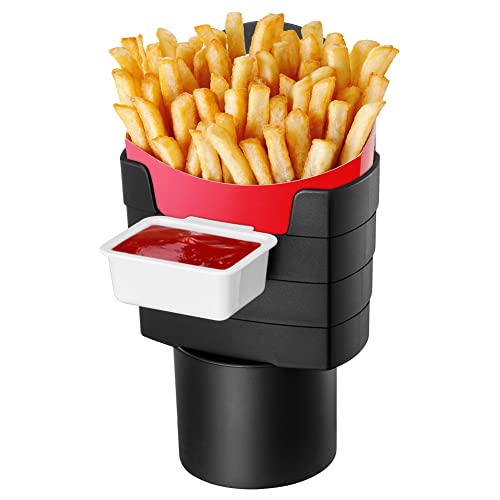 Portavasos para papas fritas con soporte para salsa para carro miniatura 1