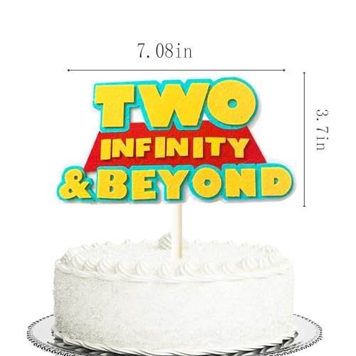 Infinity and Beyond Birthday Cake Topper and Decorations - Cartoon Story 2nd Birthday Cake Decorations - Party Supplies for Baby Boys and Girls - Thumbnail 2