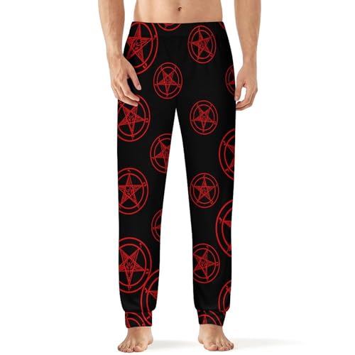 Baphomet Satan Satanic Sabbatic Goat Men's Pajama Pants Soft Lounge Bottoms with Pocket Sleep Pants Loungewear